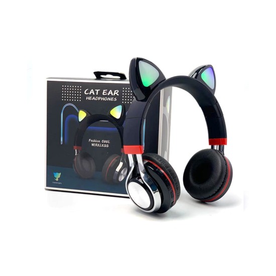 AURICULARES INALÁMBRICOS BLUETOOTH ESTILO OREJA DE GATO M-01 MP3/CELULAR/PC NEGRO